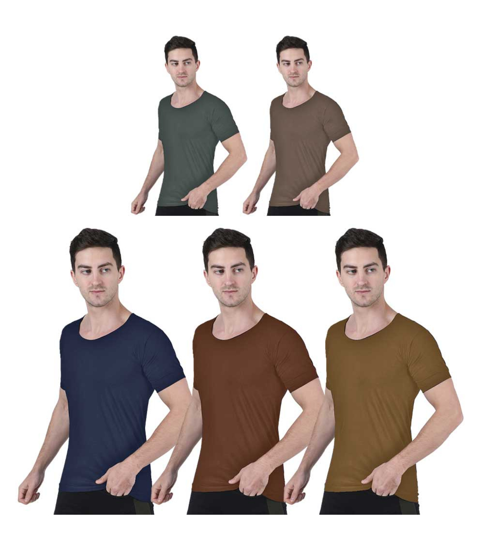 Men’s Cotton RNS Vest Pack of 5 | Multicolored Vest Combo